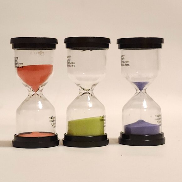 Sand Timer 6 Colors Hourglass 5/10/30 Minutes Sandglass Timer Sand Clock 3 Pack - Picture 2 of 6
